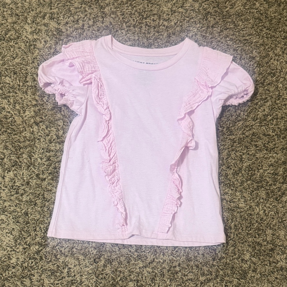 Lucky Brand Light Pink Ruffle Tee
